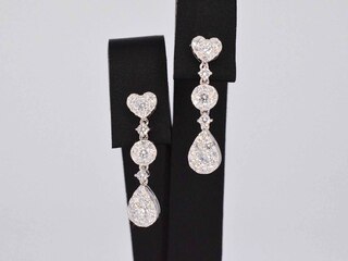 Witgouden diamanten oorhangers met diamanten 1.50 carat