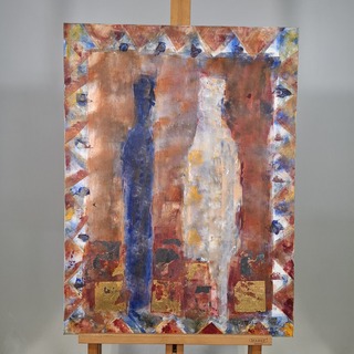 Acryl schilderij, Maya Wildevuur, Figuren, 1992