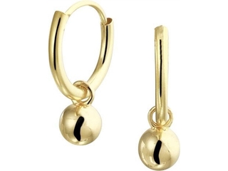 Marie Celeste Oorringen Met Hangers Bolletjes15 mm Goud