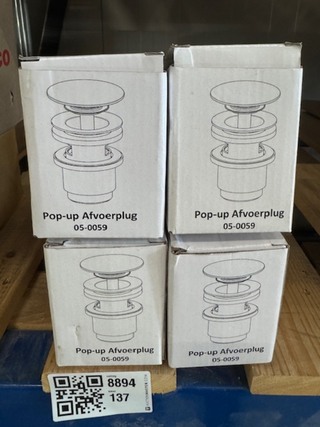 4x Pop-up afvoerplug 05-0059, wit