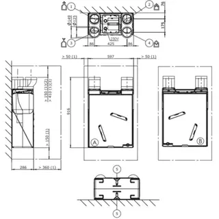 Ventilatie box Itho Daalderop, HRU ECO 200 E