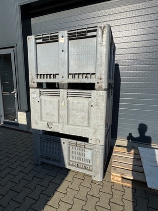 3x Palletbox grijs