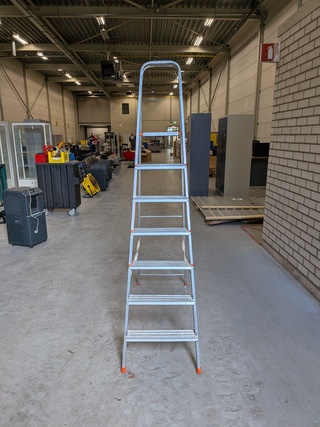 Werktrap 6 treeds met bordes