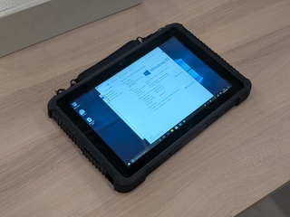 Windows 10 tablet in rugged tablethoes