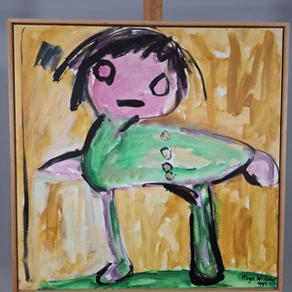 Acryl schilderij, Maya Wildevuur, Abstract Kind, 1992