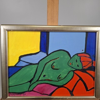 Acryl schilderij, Maya Wildevuur, Vrouw, 1996