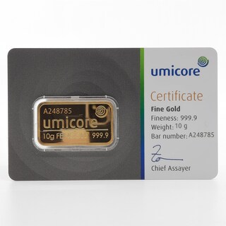 Goudbaar, 10 gram, Umicore