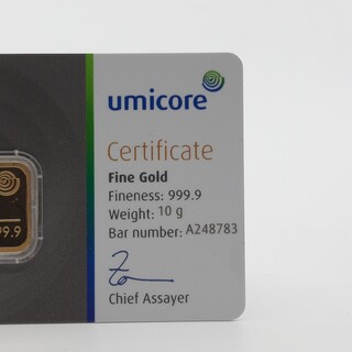 Goudbaar, 10 gram, Umicore