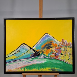 Acryl schilderij, Maya Wildevuur, Italië , 1997