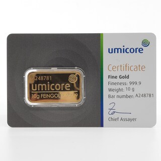 Goudbaar, 10 gram, Umicore