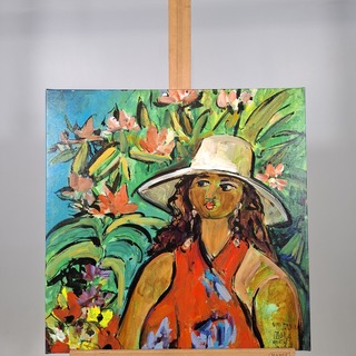 Acryl schilderij, Maya Wildevuur, Dora op Giglio, 2004