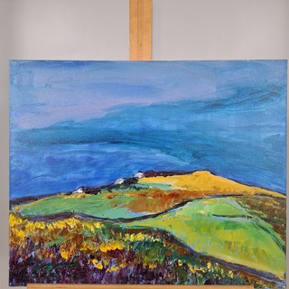 Acryl schilderij, Maya Wildevuur, St Just, 2002