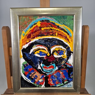 Acryl schilderij, Maya Wildevuur, Gezicht