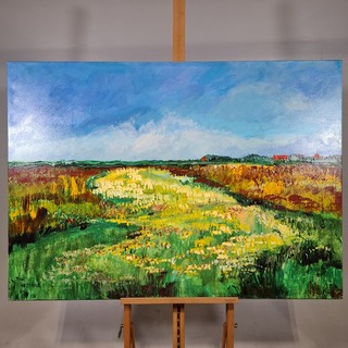 Acryl schilderij, Maya Wildevuur, Texel, 2007
