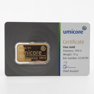 Goudbaar, 10 gram, Umicore