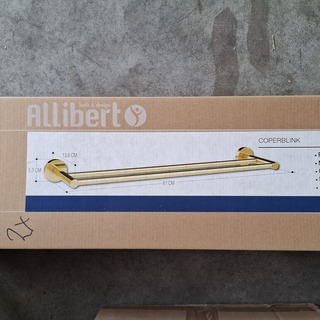 2x Handdoekhouder, Allibert, Kaleo, Messing