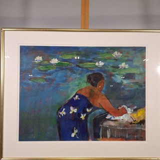 Acryl schilderij, Maya Wildevuur, Sir Lanka, 1999