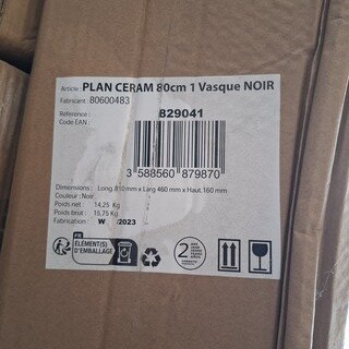 5x Wastafel 81 cm, Allibert, Primo, Zwart