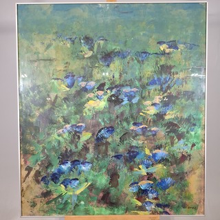 Acryl schilderij op paneel, Maya Wildevuur, Bloemenveld