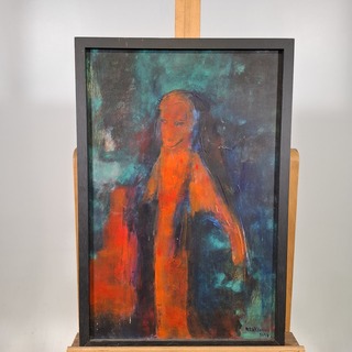 Acryl schilderij op paneel, Maya Wildevuur, Spook, 1993
