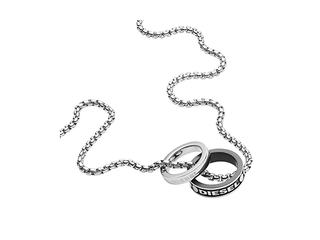 Diesel DX1168040 Double Pendant Heren Collier Zilver