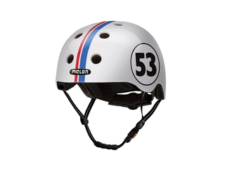 Beetle Fietshelm (52-58 cm) Wit Strips