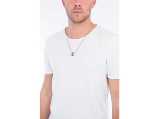 Diesel DX1168040 Double Pendant Heren Collier Zilver