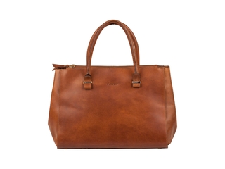 Burkely Vintage Wieske 2Zipper Schoudertas  Cognac