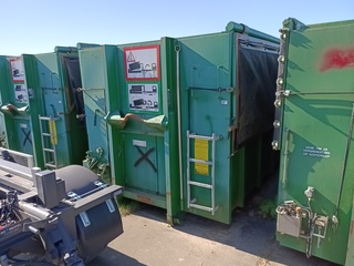 30 m³ Haakarm afzetcontainer, Bruns, AS 6522, groen, 2014