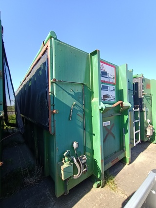 30 m³ Haakarm afzetcontainer, Bruns, AS 6522, groen, 2014