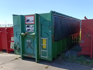 30 m³ Haakarm afzetcontainer, Bruns, AS 6522 SB, groen, 2014