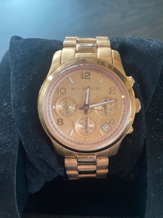 Horloge, Michael Kors, MK 5128 Runway Dames, Rose gold kleurig, 2017