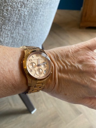 Horloge, Michael Kors, MK 5128 Runway Dames, Rose gold kleurig, 2017