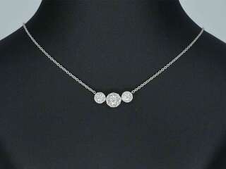 Witgouden ketting met briljant geslepen natuurlijke diamanten