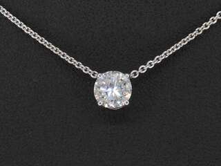 Witgouden collier met een natuurlijke diamant van 1.00 carat