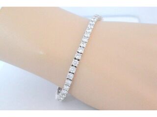 Witgouden tennisarmband met 7.50 carat briljant geslepen natuurlijke d