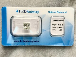 Diamant – 1.78 carat natuurlijke diamant (gecertificeerd)
