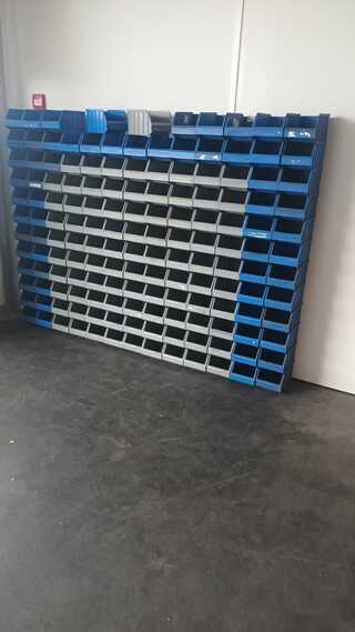 Ca. 150x Magazijnbak met grijp opening, Overtoom, Transporter, Grijs /