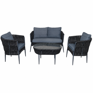 Loungeset, Lara Antraciet, antraciet donker, antraciet blauw