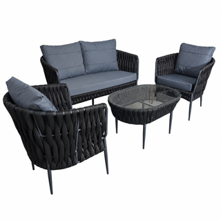 Loungeset, Lara Antraciet, antraciet donker, antraciet blauw