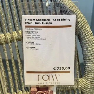 6x Tuinstoel, Vincent Sheppard, Kodo Dining Chair, inclusief kussen