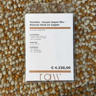 Karpet, Perletta, Aspen Mix, sand en copper