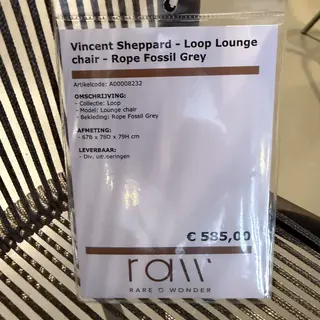 2x Lounge stoel, Vincent Sheppard, Loop Lounge, fossil grey