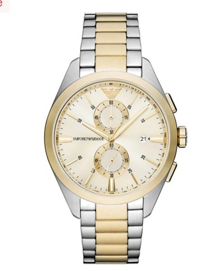 Emporio Armani two tone chronograph herenhorloge