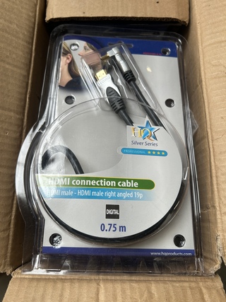 Ca. 35x Kabel HDMI male – HDMI male right angled 19p, HQ Silver Series