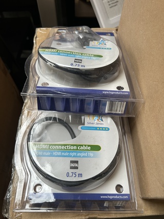 Ca. 35x Kabel HDMI male – HDMI male right angled 19p, HQ Silver Series