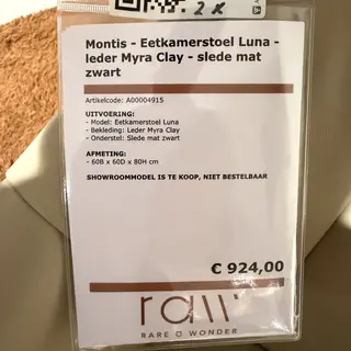 2x Eetkamerstoel, Montis, Luna, Clay