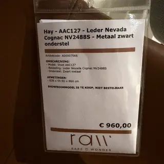 Stoel, Hay, AAC127, cognac