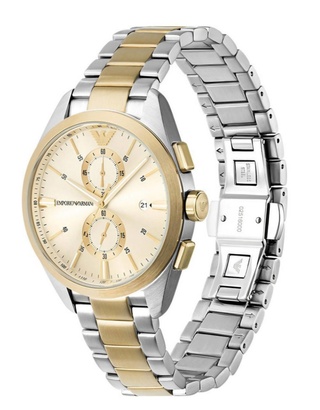Emporio Armani two tone chronograph herenhorloge