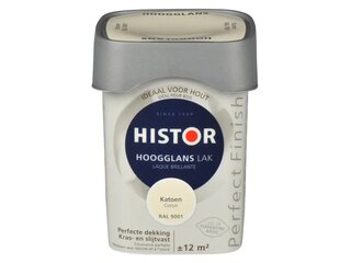 5x Lak Hoogglans, Histor, perfect finish, ral 9001 (crème wit), 750 ml